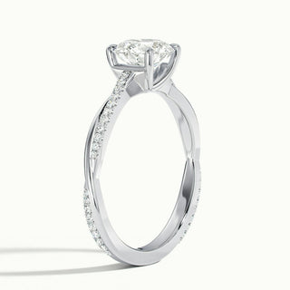 1.0CT Round Cut Infinity Shank Moissanite Diamond Engagement Ring