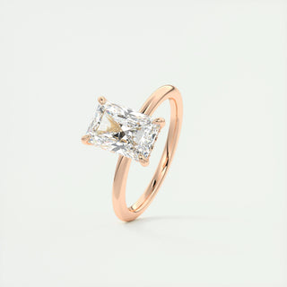 Anillo de compromiso con diamantes Radiant F-VS1 de 1,0 CT a 3,0 CT con engaste de halo oculto