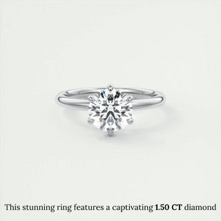 1.50 CT-3.50 CT Round F- VS1 Diamond Solitaire Engagement Ring