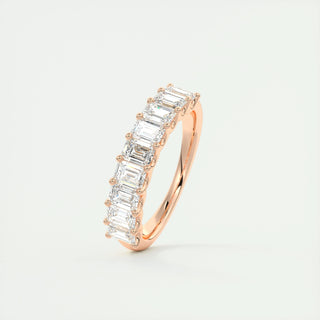 1.80 Emerald Cut Half Eternity Moissanite Bridal Wedding Band