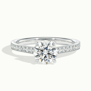 Bague de fiançailles en diamants à taille ronde sertis en canal pavés de moissanite de 1,50 ct