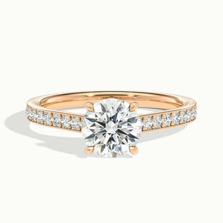 Bague de fiançailles en diamants à taille ronde sertis en canal pavés de moissanite de 1,50 ct