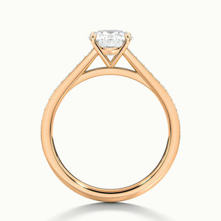 Bague de fiançailles en diamants à taille ronde sertis en canal pavés de moissanite de 1,50 ct