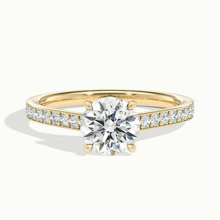 Bague de fiançailles en diamants à taille ronde sertis en canal pavés de moissanite de 1,50 ct