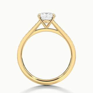 Bague de fiançailles en diamants à taille ronde sertis en canal pavés de moissanite de 1,50 ct