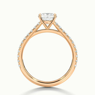 Bague de fiançailles avec diamants en moissanite à taille ronde pavée de 1,50 ct