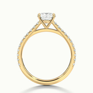 Bague de fiançailles avec diamants en moissanite à taille ronde pavée de 1,50 ct