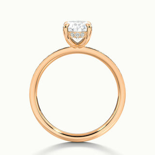 Bague de fiançailles en moissanite à diamants taille ovale sertis en canal de 1,50 ct