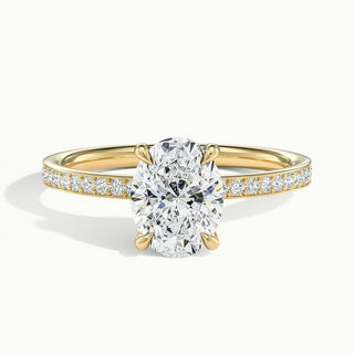 Bague de fiançailles en moissanite à diamants taille ovale sertis en canal de 1,50 ct