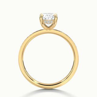 Bague de fiançailles en moissanite à diamants taille ovale sertis en canal de 1,50 ct