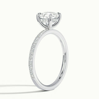 2.0CT Round Cut Channel Set Pave Moissanite Diamond Engagement Ring