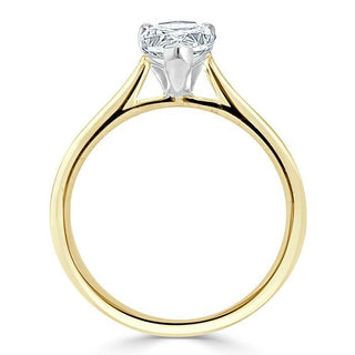 Bague de fiançailles solitaire en moissanite en forme de poire de 0,75 ct