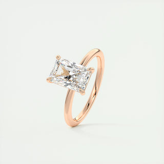 Anillo de compromiso con solitario de diamantes Radiant F-VS1 de 2 ct