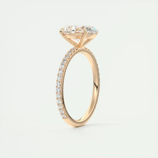 1.0-3.0 ct Oval Diamond Pave Engagement Ring