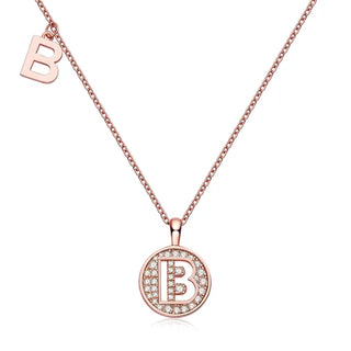 Collar de diamantes de moissanita con la letra "B" para mujer