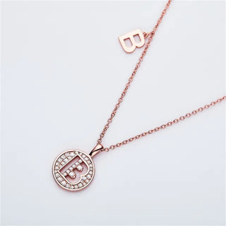 Collier avec diamants et moissanite en forme de lettre « B » pour femme