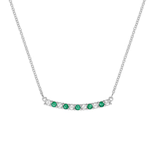 0.80CT Round Emerald Diamond May Birthstone Necklace