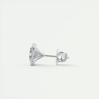 Boucles d'oreilles en diamant de laboratoire Asscher Half Bezel Solitaire G/VS de 1,0 ct