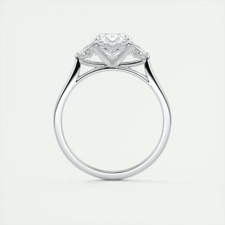 2.0CT Oval Four Prong Moissanite Diamond Three Stone Engagement Ring