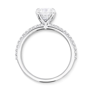 Bague de fiançailles pavée de diamants ronds CVD de 1,50 à 3,50 ct