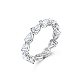 Alliance de mariage Pear Full Eternity avec diamants de laboratoire