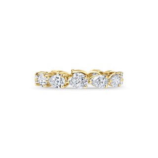 Alliance de mariage Pear Full Eternity avec diamants de laboratoire