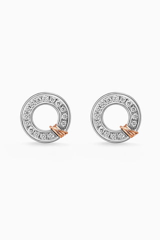 Boucles d'oreilles à tige en diamant et moissanite à coupe ronde pour elle