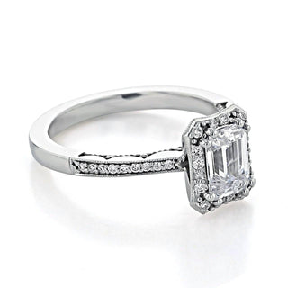 1.80CT Emerald Cut Double Prong Setting Moissanite Engagement Ring - ELITE CARAT