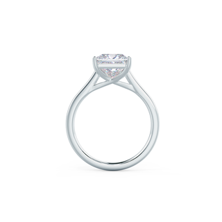 1.0ct Princess Cut Four Prong Moissanite Diamond Trellis Solitaire Engagement Ring