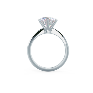 Bague de fiançailles en or blanc 14 carats avec diamants Moissanite ronds à six griffes de 2,50 ct