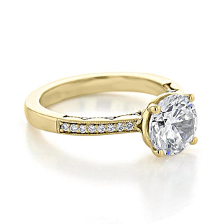 2.0CT Round Cut Vintage Style Moissanite Engagement Ring - ELITE CARAT