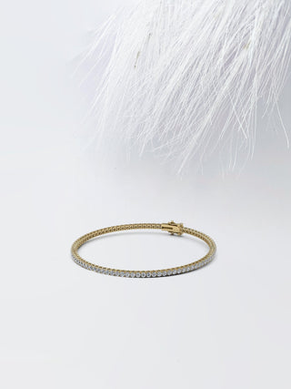 Pulsera de tenis con diamantes de moissanita de talla redonda de 2,50 ct en oro blanco