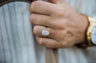 Bague de fiançailles avec solitaire ovale en moissanite de 4,0 ct