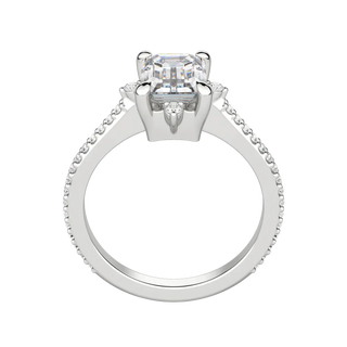 Bague de fiançailles solitaire en diamant et émeraude moissanite de 1,60 ct