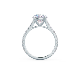 Bague de fiançailles en diamants pavés en forme de cathédrale avec moissanite taille brillant ronde de 2,0 ct 