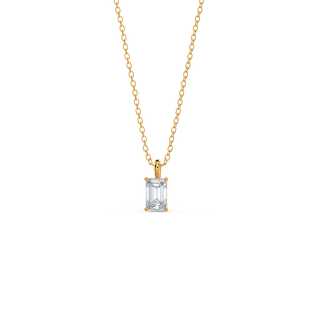 Emerald-Cut Solitaire Moissanite Diamond Layering Necklace