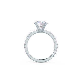 2.45CT Round Brilliant Cut Moissanite Pave Diamond Engagement Ring - ELITE CARAT