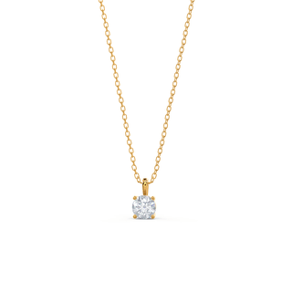 Collier avec diamant solitaire taille brillant rond de 0,50 à 1,0 ct et moissanite