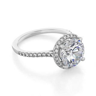 Bague de fiançailles en moissanite à micro-griffes rondes de 3,50 ct 