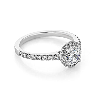 1.0 ct Round Cut Halo Micro Prong Moissanite Engagement Ring - ELITE CARAT