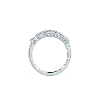 Alliance de mariage à cinq pierres en moissanite taille émeraude de 1,0 ct 