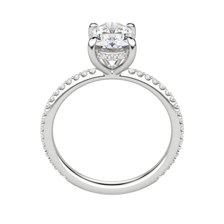 Bague de fiançailles avec halo caché en moissanite de forme ovale de 1,91 ct