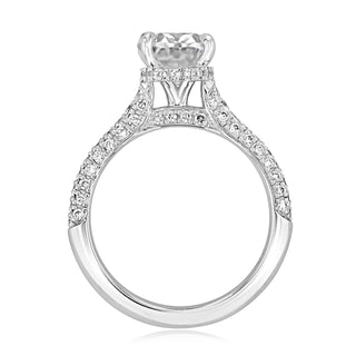 1.93CT Oval Hidden Halo Triple Pave Setting Moissanite Engagement Ring