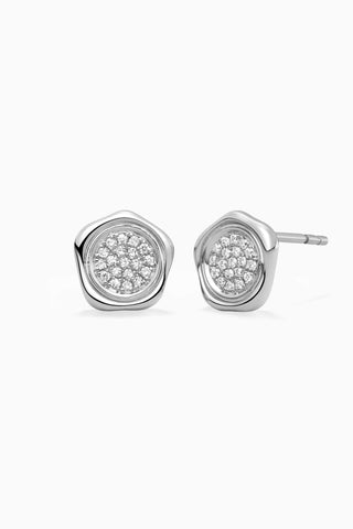 Boucles d'oreilles uniques en diamant et moissanite à taille ronde pour elle