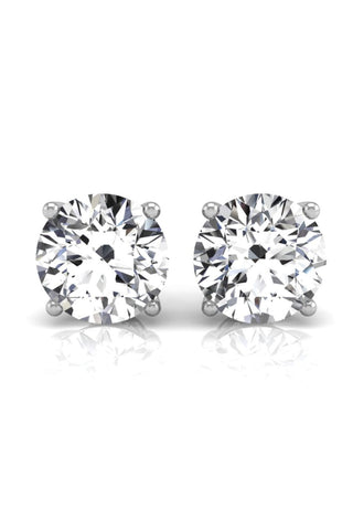 Boucles d'oreilles à tige en diamants et moissanite à taille ronde pour elle