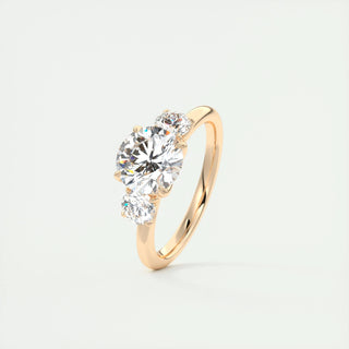 1.5ct Round F- VS1 Diamond 3 Stones Engagement Ring