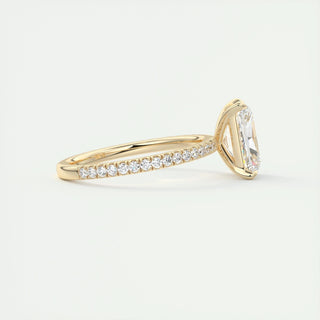 1.0-3.0 ct Radiant Diamond Pave Style Engagement Ring