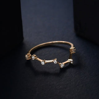 Anillo de oro macizo de 14 k con diamantes y moissanita para mujer 