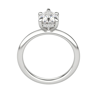 Bague de fiançailles avec halo caché en diamant et moissanite en forme de poire de 1,33 ct