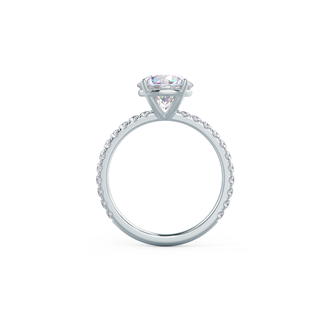 Bague de fiançailles en moissanite ronde cachée avec halo de diamants pavés de 1,50 ct